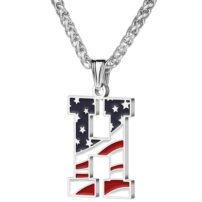 Gold & Silver American Flag Necklace | A–Z | Hawson