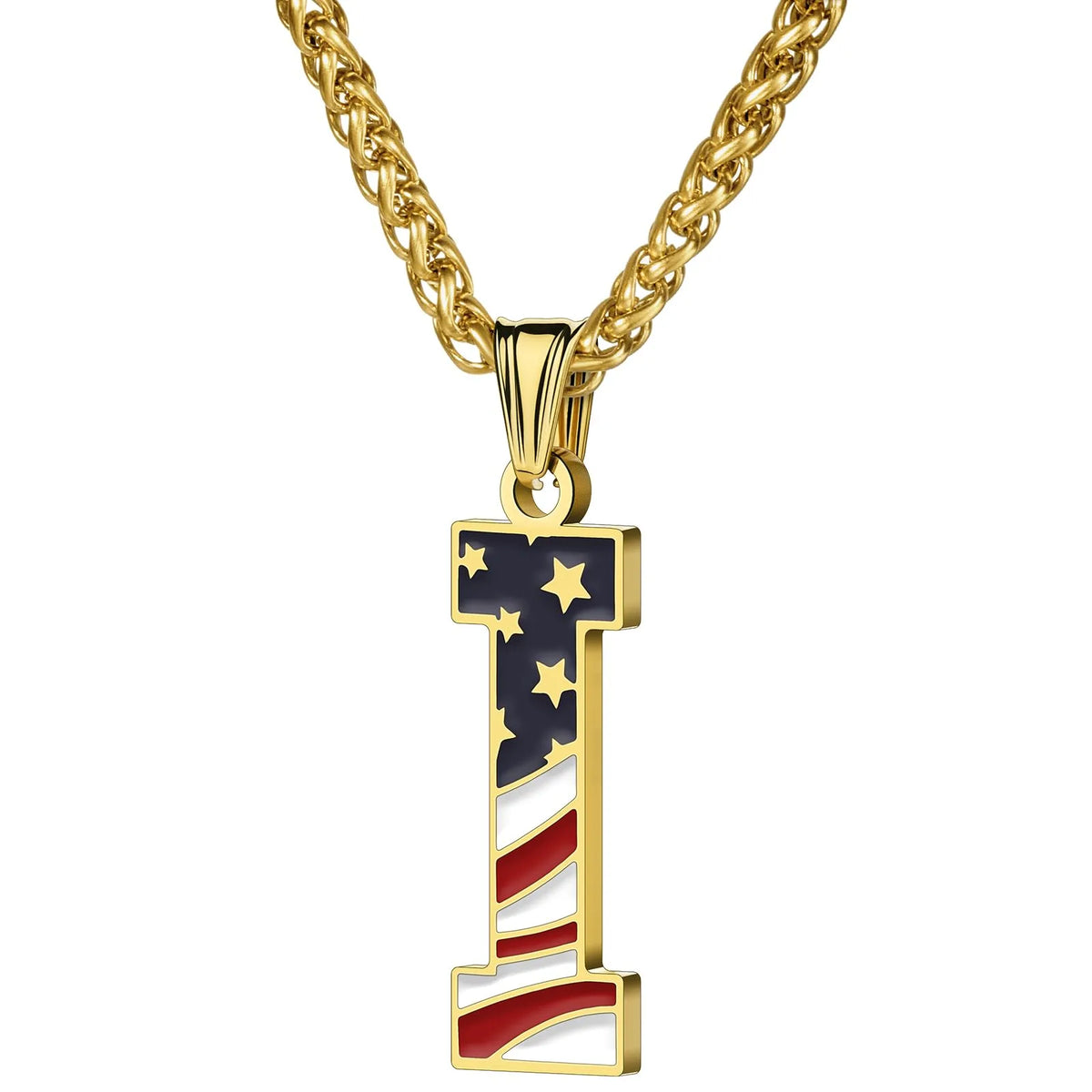 Gold & Silver American Flag Necklace | A–Z | Hawson