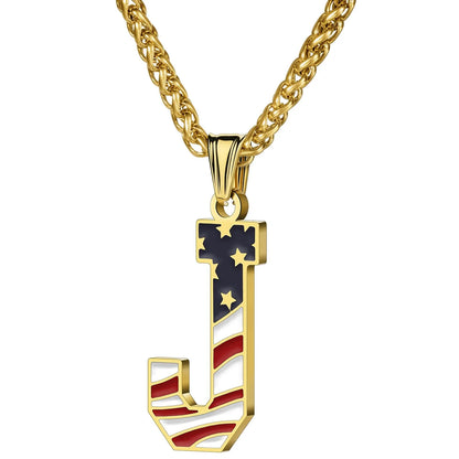 Gold & Silver American Flag Necklace | A–Z | Hawson