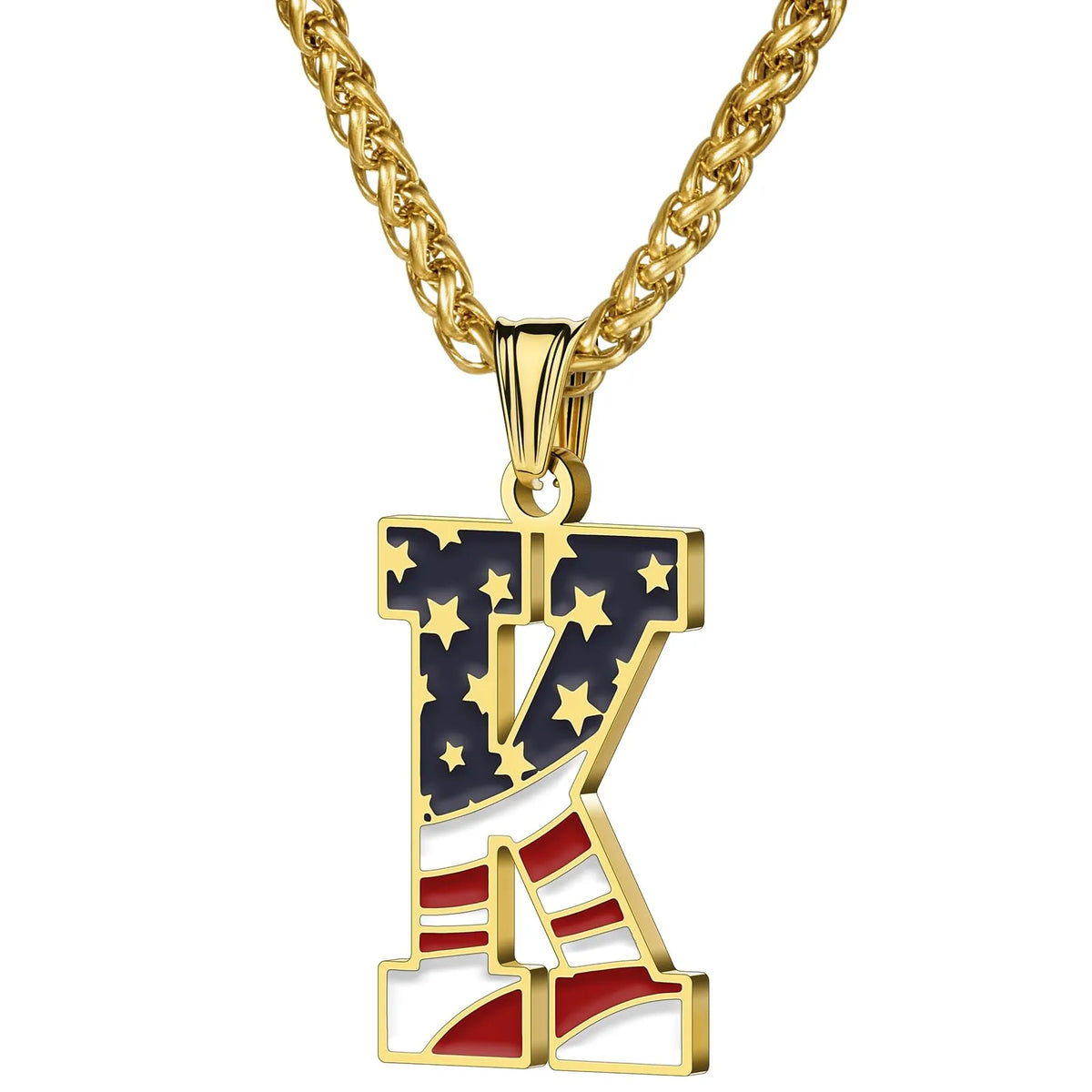 Gold & Silver American Flag Necklace | A–Z | Hawson