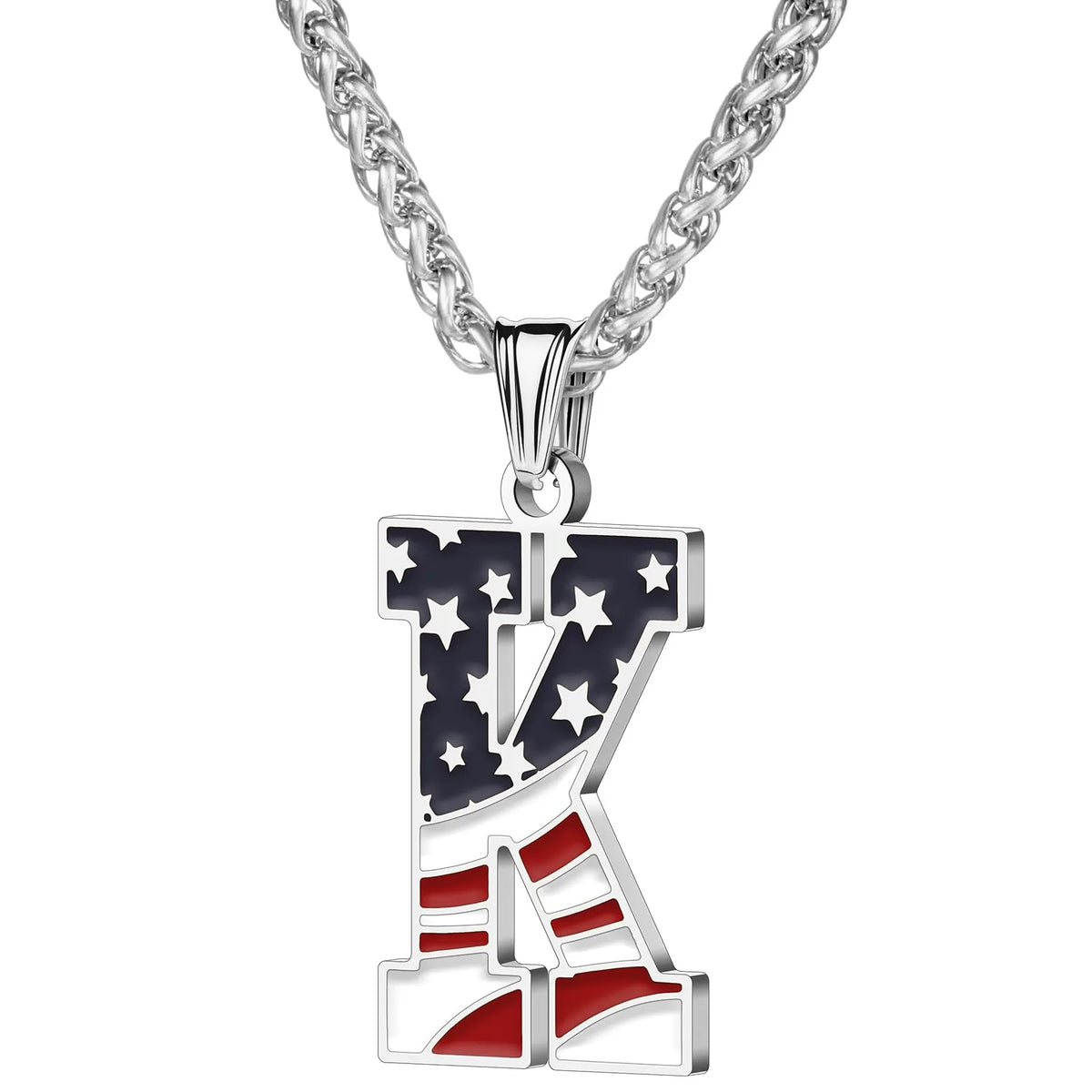 Gold & Silver American Flag Necklace | A–Z | Hawson