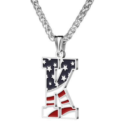 Gold & Silver American Flag Necklace | A–Z | Hawson