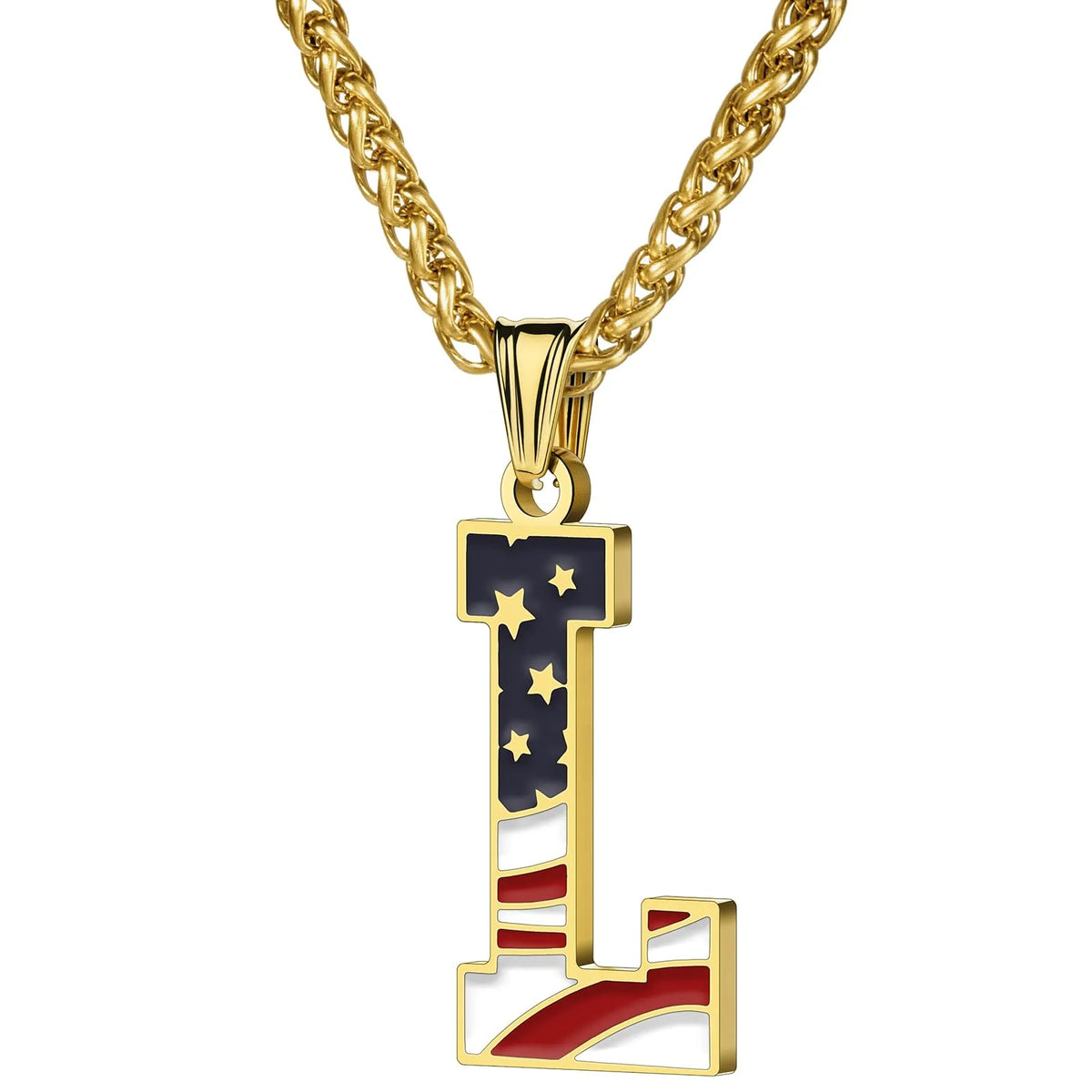 Gold & Silver American Flag Necklace | A–Z | Hawson