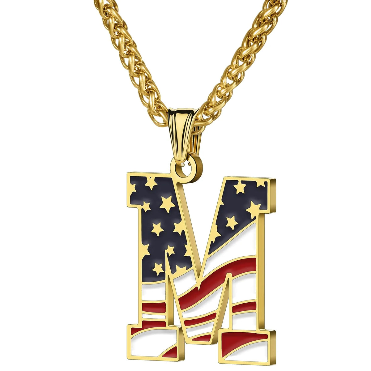 Gold & Silver American Flag Necklace | A–Z | Hawson