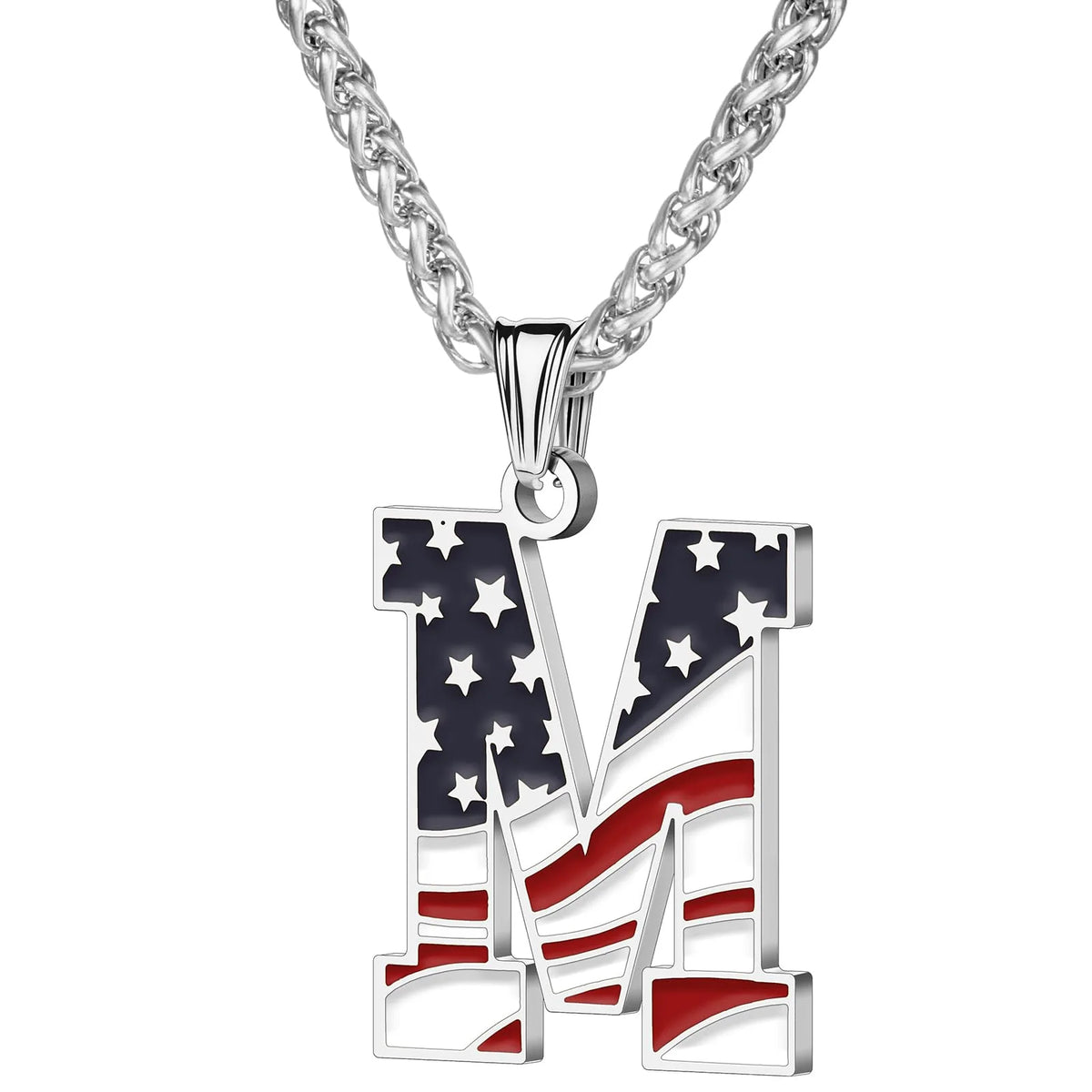 Gold & Silver American Flag Necklace | A–Z | Hawson