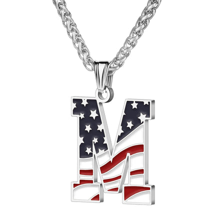 Gold & Silver American Flag Necklace | A–Z | Hawson