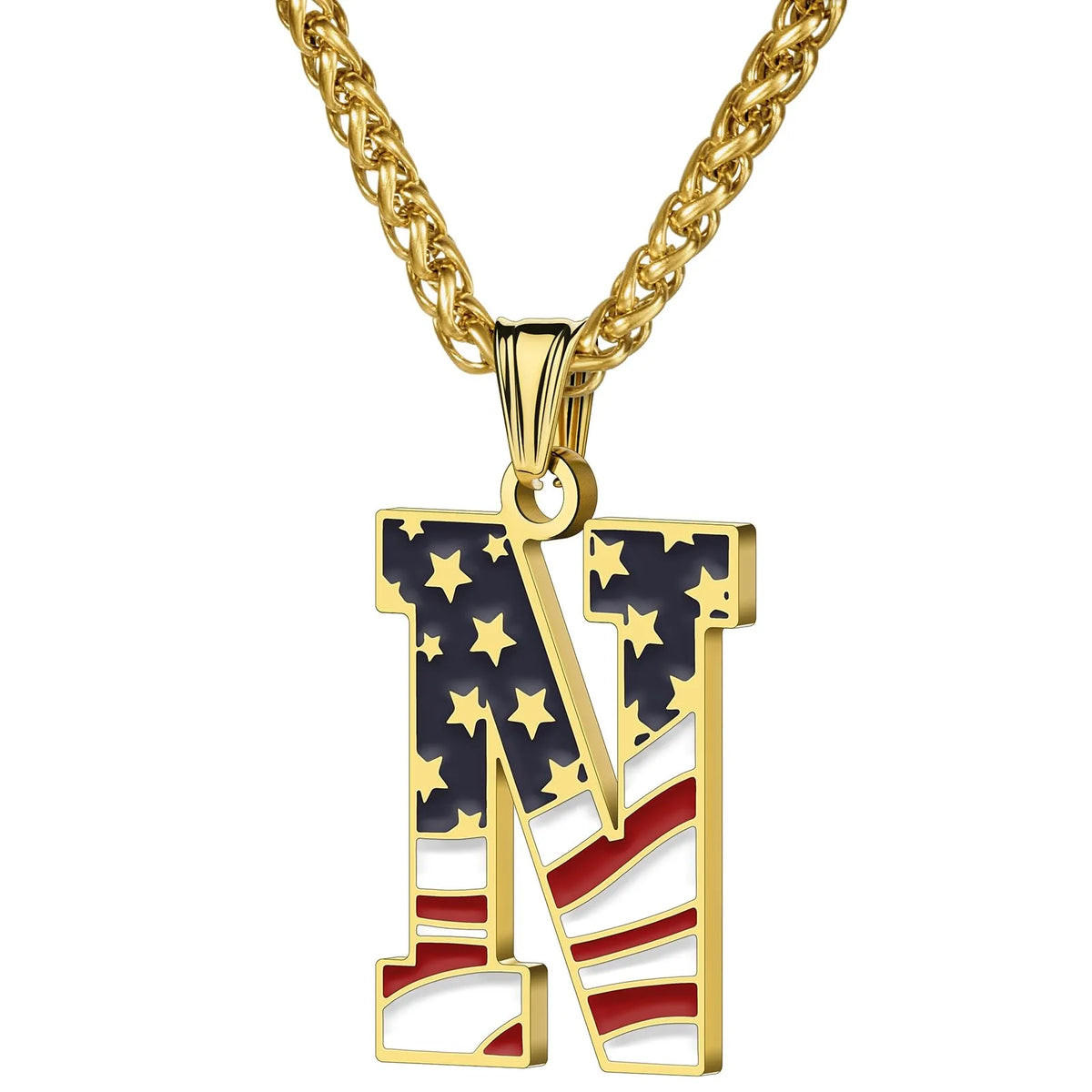 Gold & Silver American Flag Necklace | A–Z | Hawson