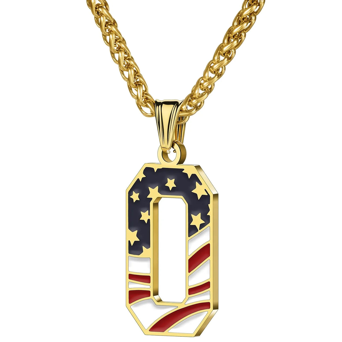 Gold & Silver American Flag Necklace | A–Z | Hawson