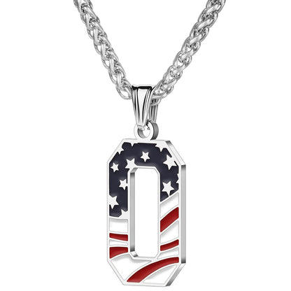 Gold & Silver American Flag Necklace | A–Z | Hawson