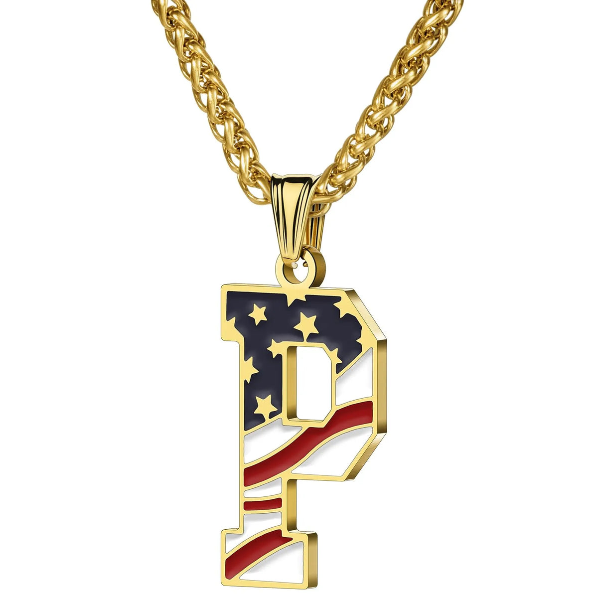 Gold & Silver American Flag Necklace | A–Z | Hawson
