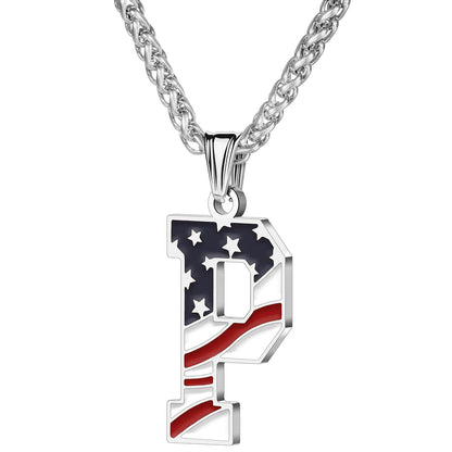 Gold & Silver American Flag Necklace | A–Z | Hawson