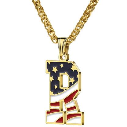 Gold & Silver American Flag Necklace | A–Z | Hawson