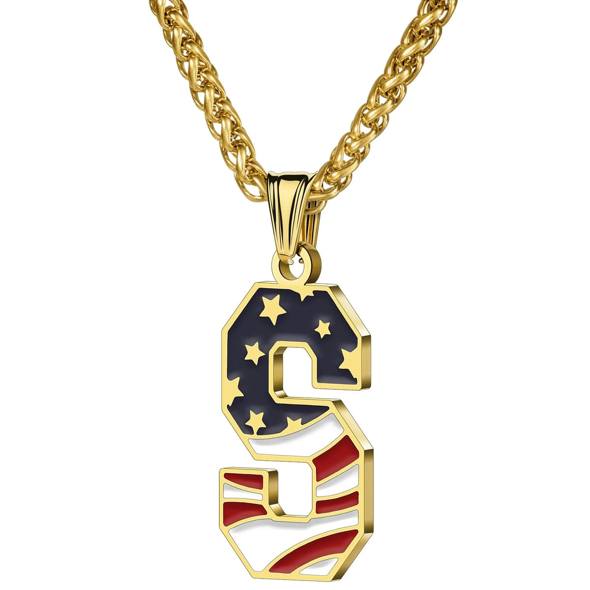 Gold & Silver American Flag Necklace | A–Z | Hawson
