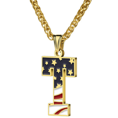 Gold & Silver American Flag Necklace | A–Z | Hawson