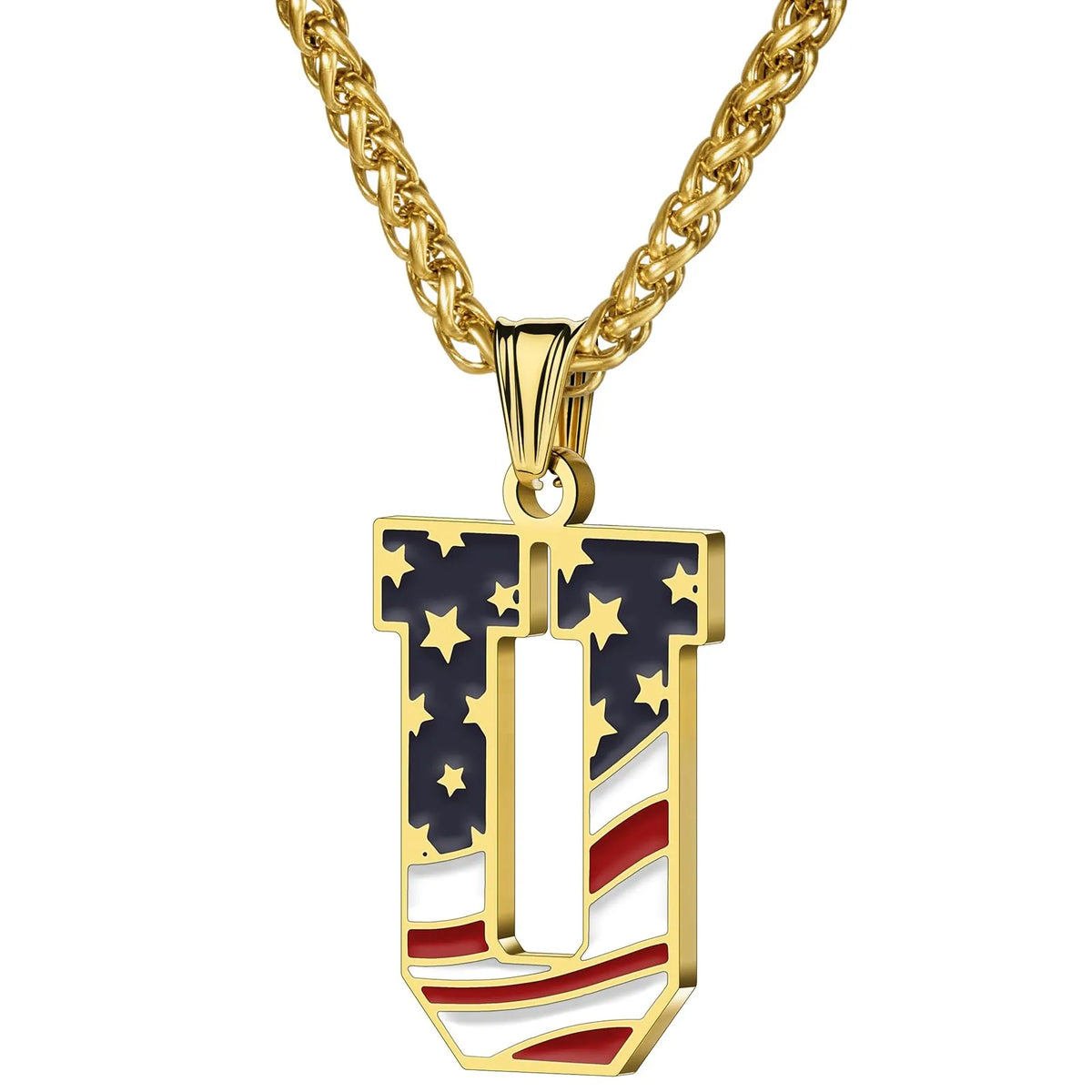 Gold & Silver American Flag Necklace | A–Z | Hawson