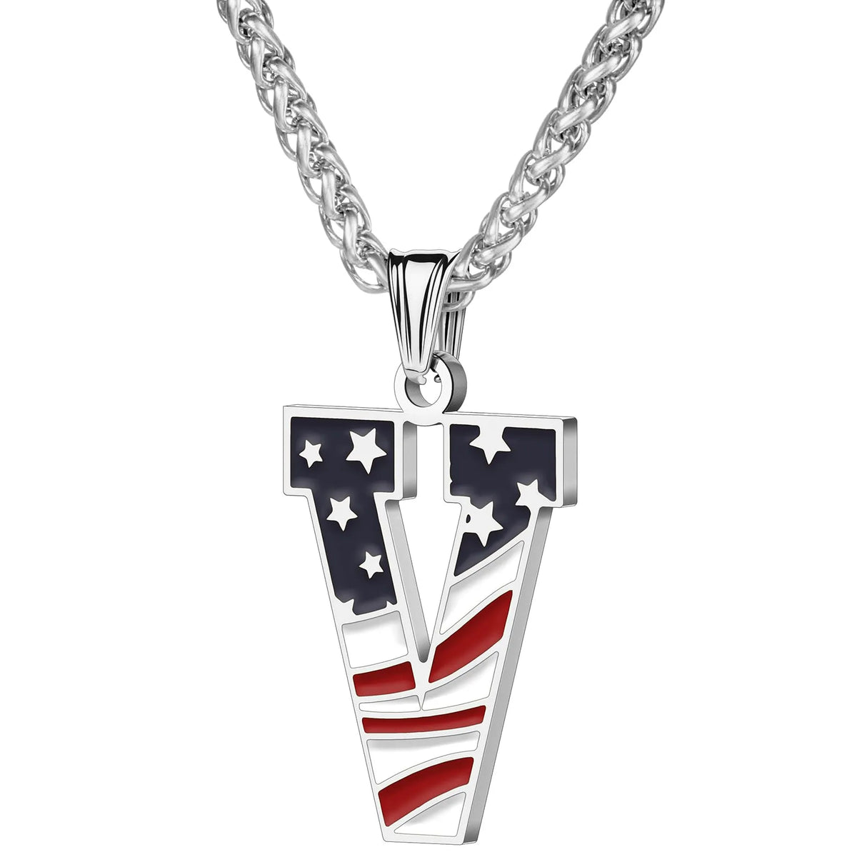 Gold & Silver American Flag Necklace | A–Z | Hawson