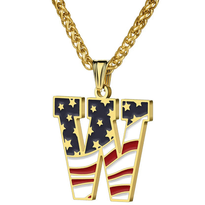 Gold & Silver American Flag Necklace | A–Z | Hawson