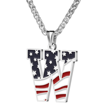 Gold & Silver American Flag Necklace | A–Z | Hawson