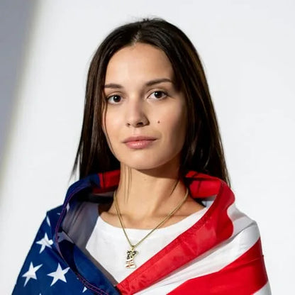 Gold & Silver American Flag Necklace | A–Z | Hawson