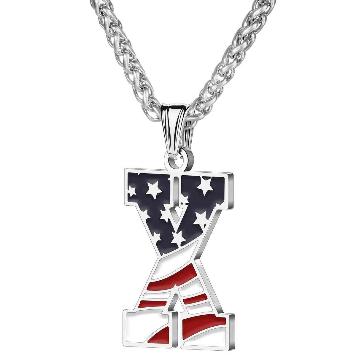 Gold & Silver American Flag Necklace | A–Z | Hawson