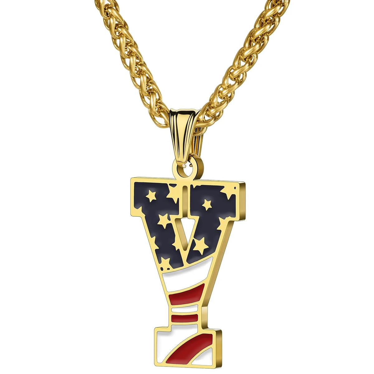 Gold & Silver American Flag Necklace | A–Z | Hawson