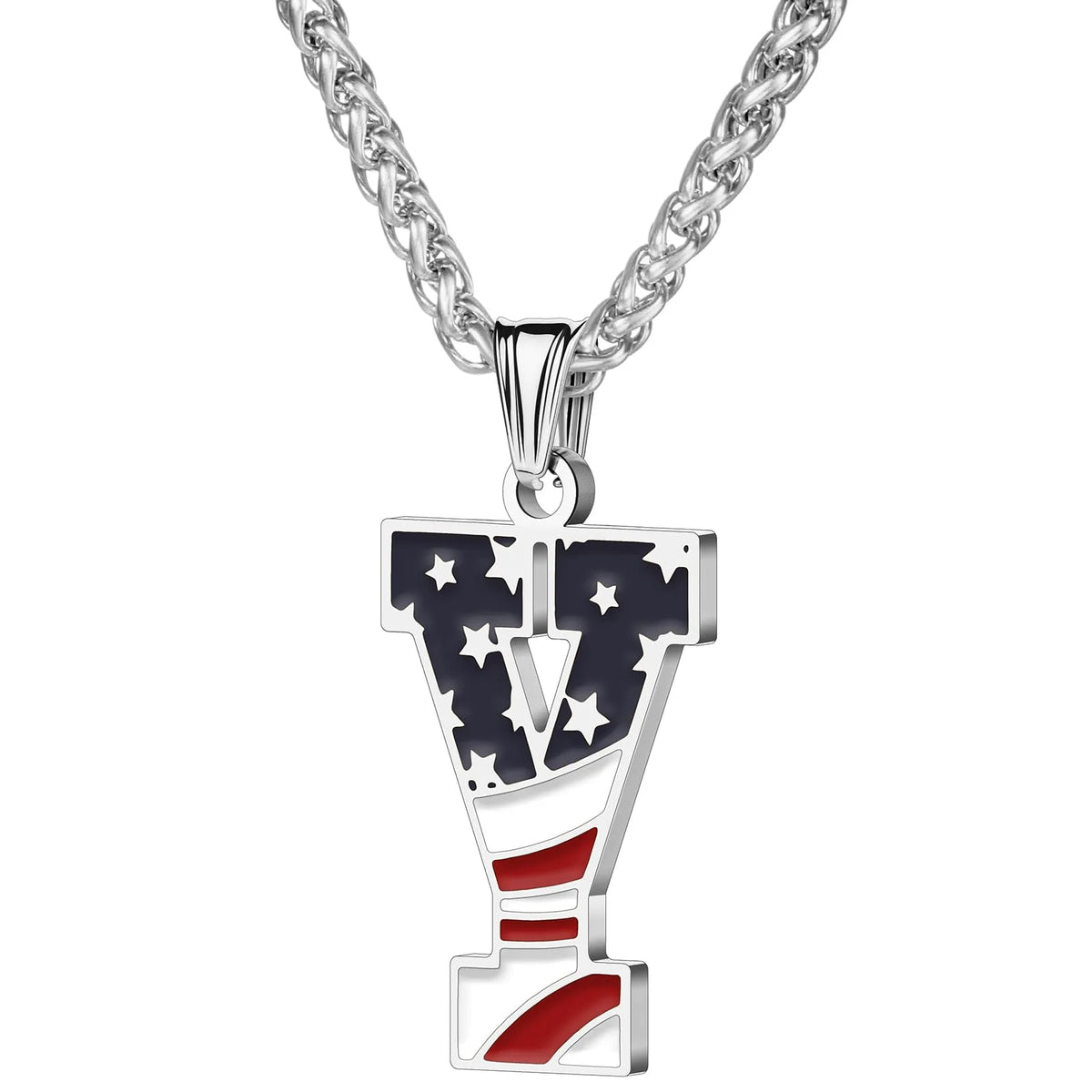 Gold & Silver American Flag Necklace | A–Z | Hawson