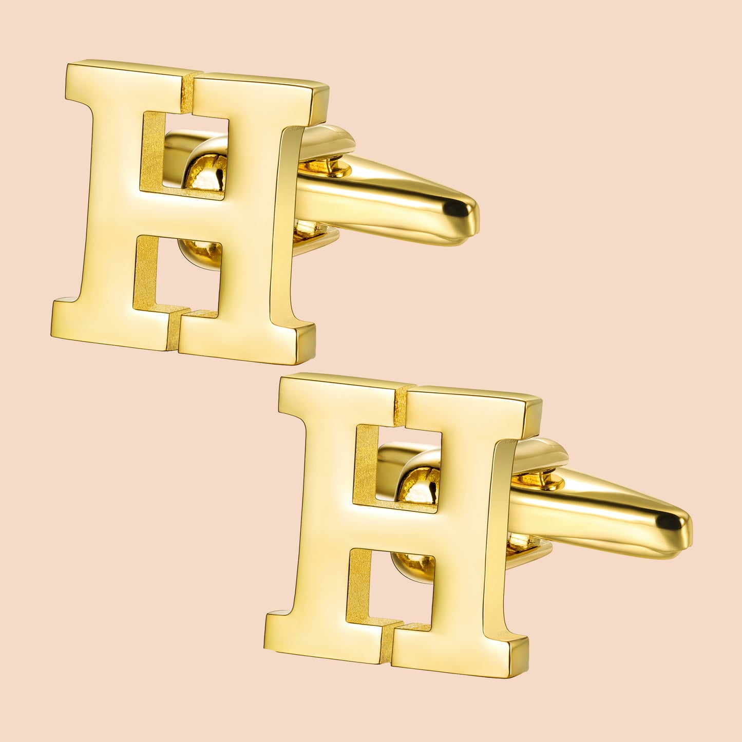 HAWSON Gold Tone Initial Cufflinks for Men