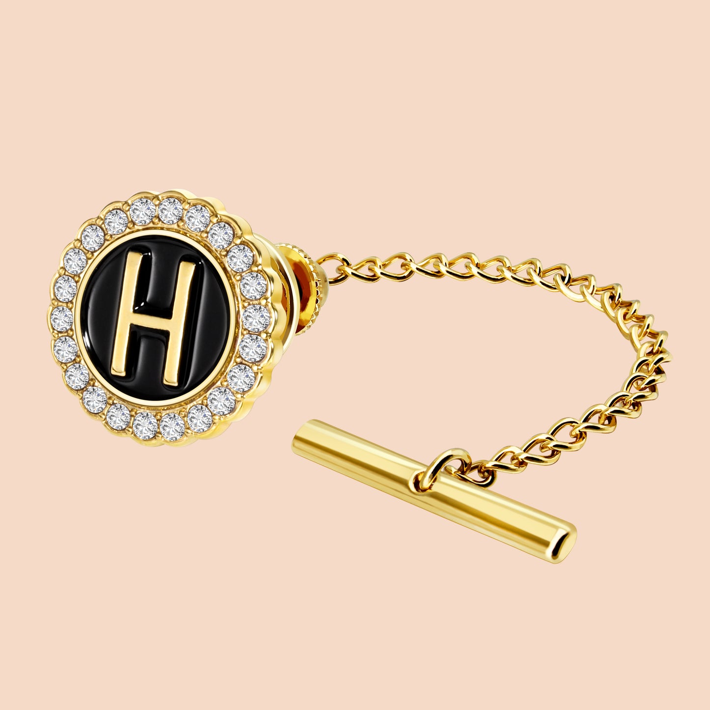 HAWSON Gold Tone Initial Tie Tack for Men