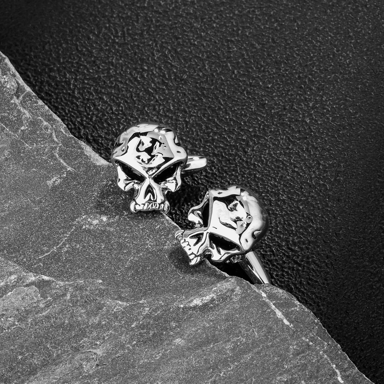 Halloween Silver Funny Broken Skull Cufflinks for Suit