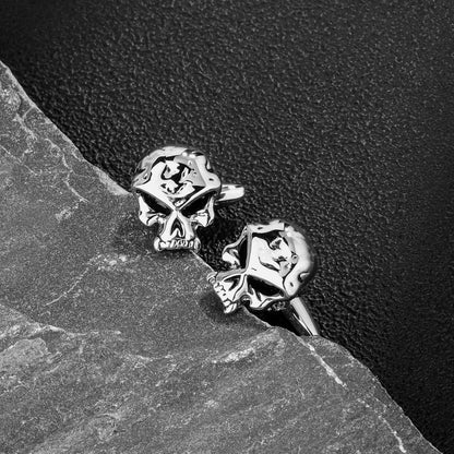 Halloween Silver Funny Broken Skull Cufflinks for Suit