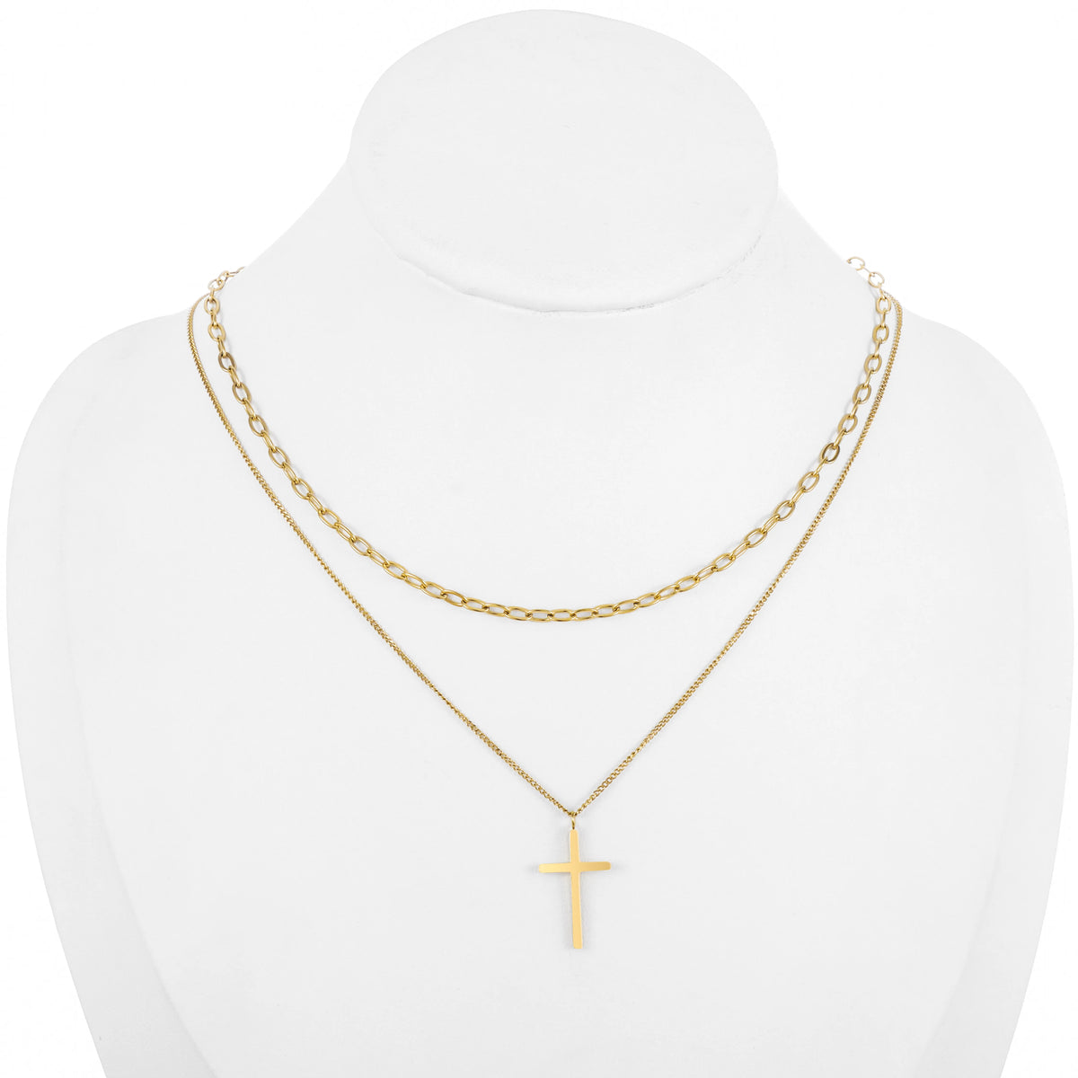 Dainty gold-tone layered necklace sets featuring delicate chains, pendants, and charms. Choose from multiple styles for an effortless stacked look.