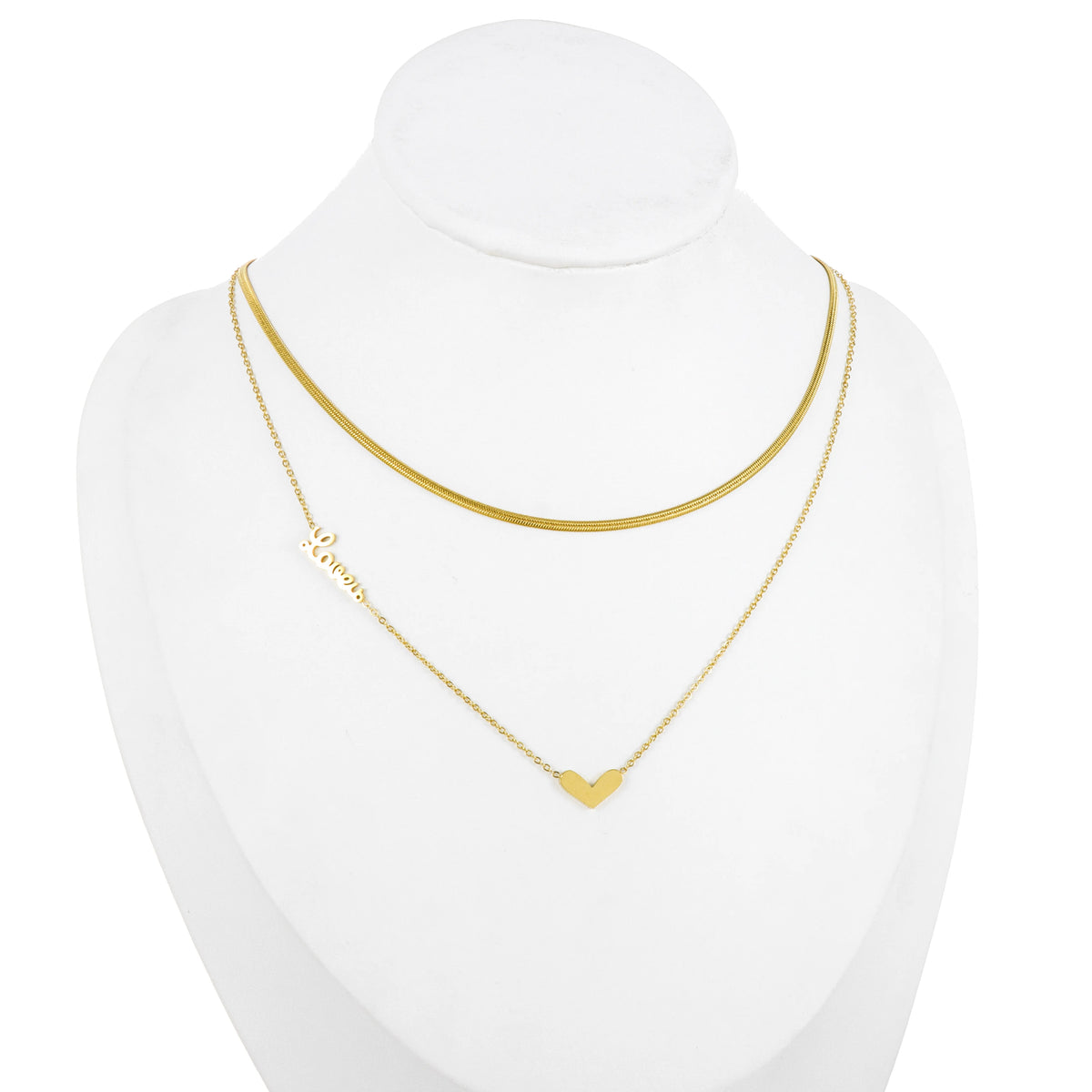 Dainty gold-tone layered necklace sets featuring delicate chains, pendants, and charms. Choose from multiple styles for an effortless stacked look.