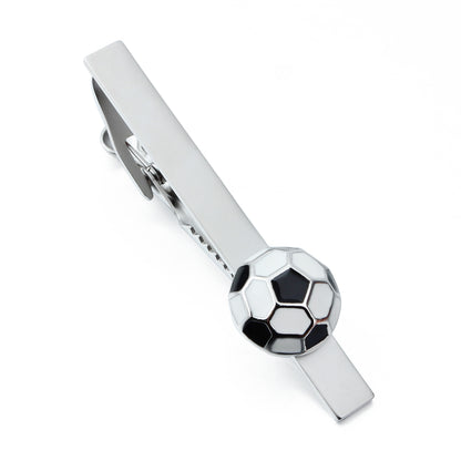 Football Design Cufflinks and Tie Clips Set