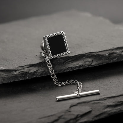 HAWSON Black Stone Tie Tack for Men