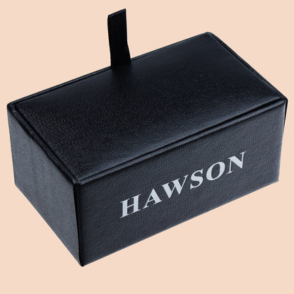 HAWSON 24K Gold Tone Crystal Cufflinks with Chain