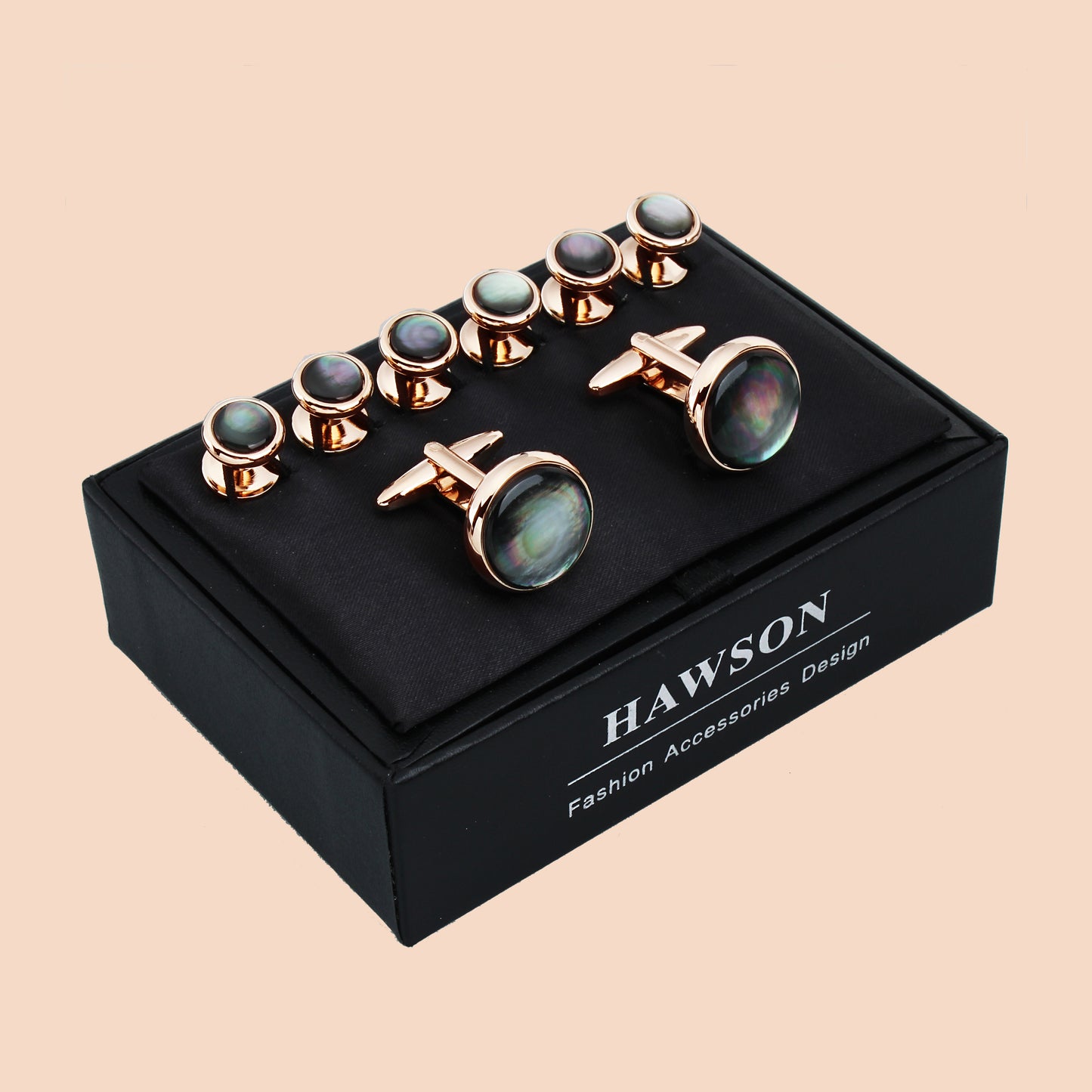 HAWSON Mother of Pearl Cufflinks and Studs for Men