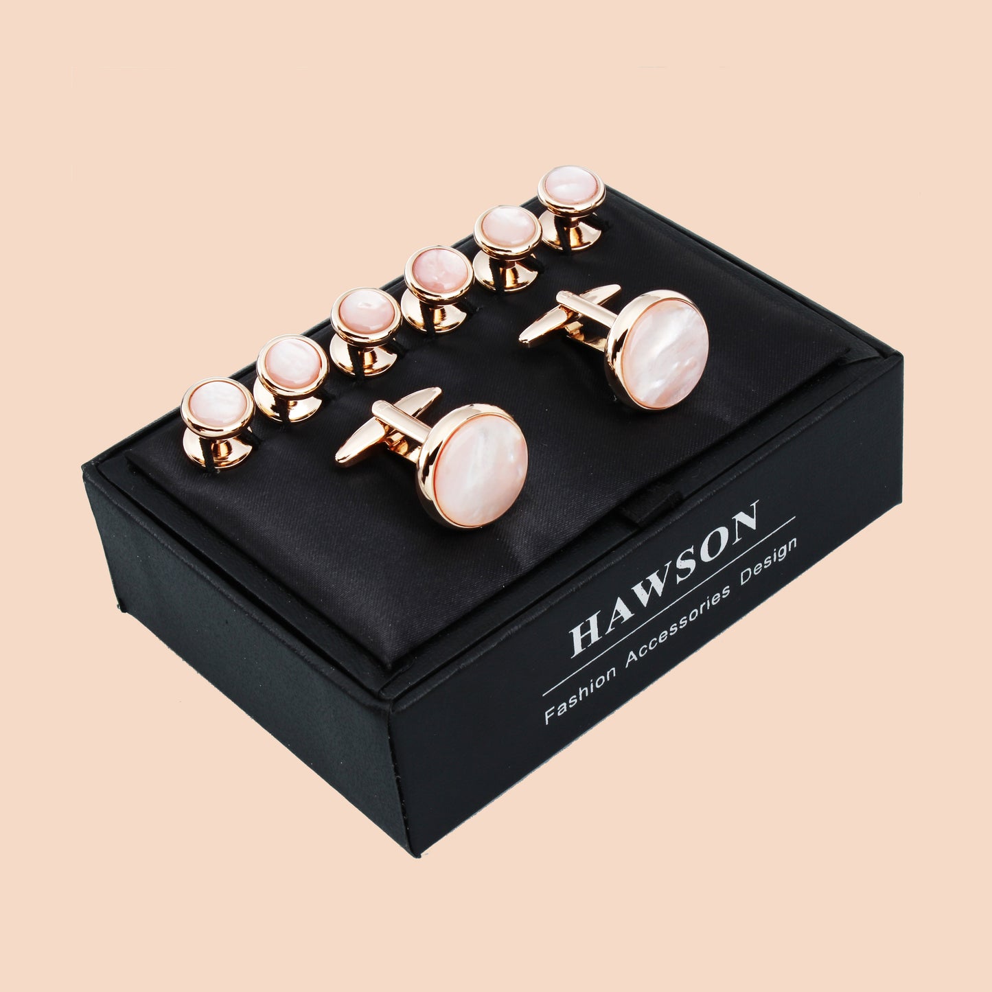 HAWSON Mother of Pearl Cufflinks and Studs for Men