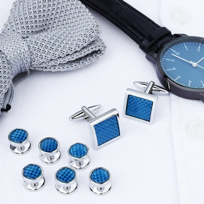 HAWSON Square Cufflinks and Round Studs Sets for Men