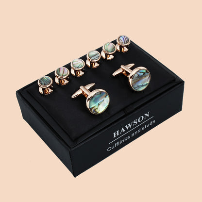 HAWSON Mother of Pearl Cufflinks and Studs for Men