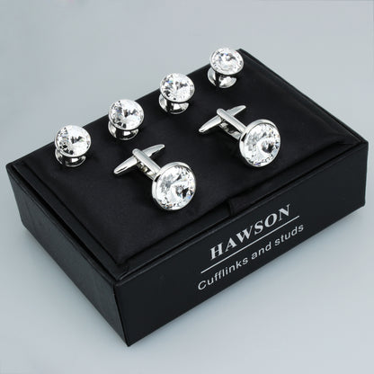 HAWSON Swarovski Crystal Cufflinks and Studs Set