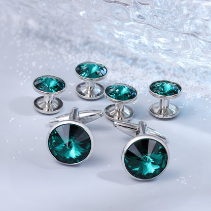 HAWSON Swarovski Crystal Cufflinks and Studs Set