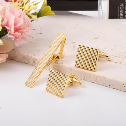 HAWSON Square Cufflinks and Tie Clip Set for Men