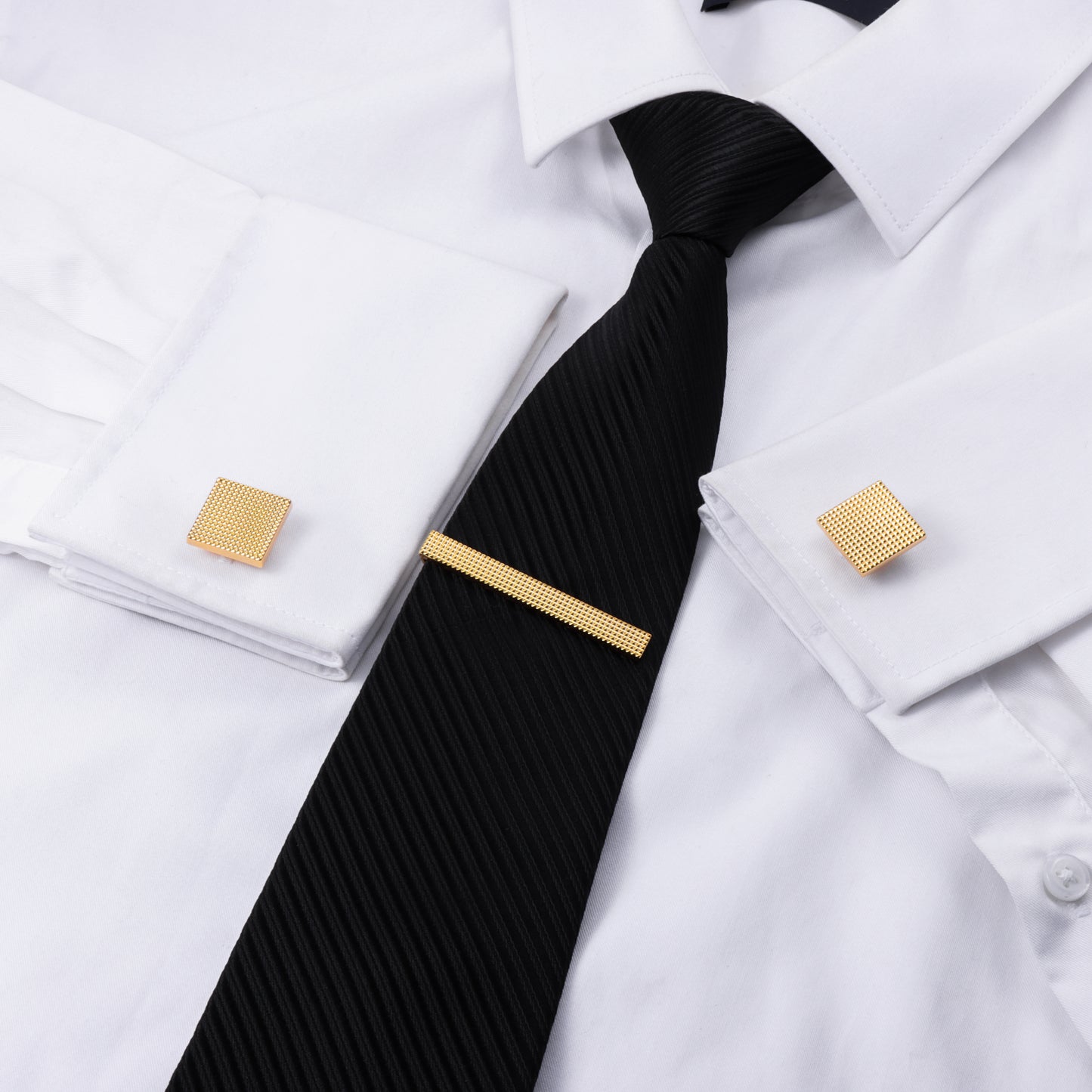 HAWSON Square Cufflinks and Tie Clip Set for Men
