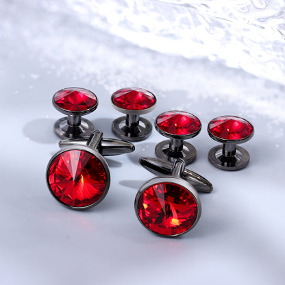 HAWSON Swarovski Crystal Cufflinks and Studs Set