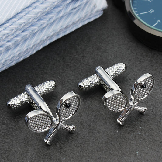 Tennis Racket Cufflinks Sports Themed Mens Dress Shirt Cuff Links