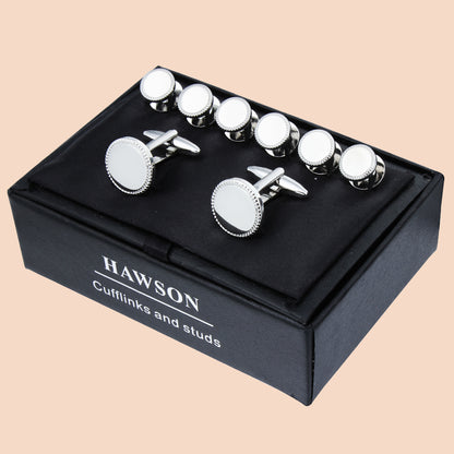 HAWSON Shinny Cufflinks and Studs Set for Men