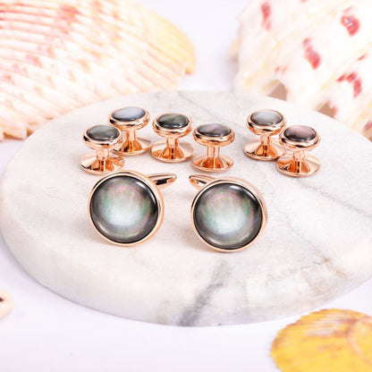 HAWSON Mother of Pearl Cufflinks and Studs for Men