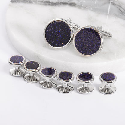 HAWSON  Elegant Stone Cufflinks and Studs Set for Men