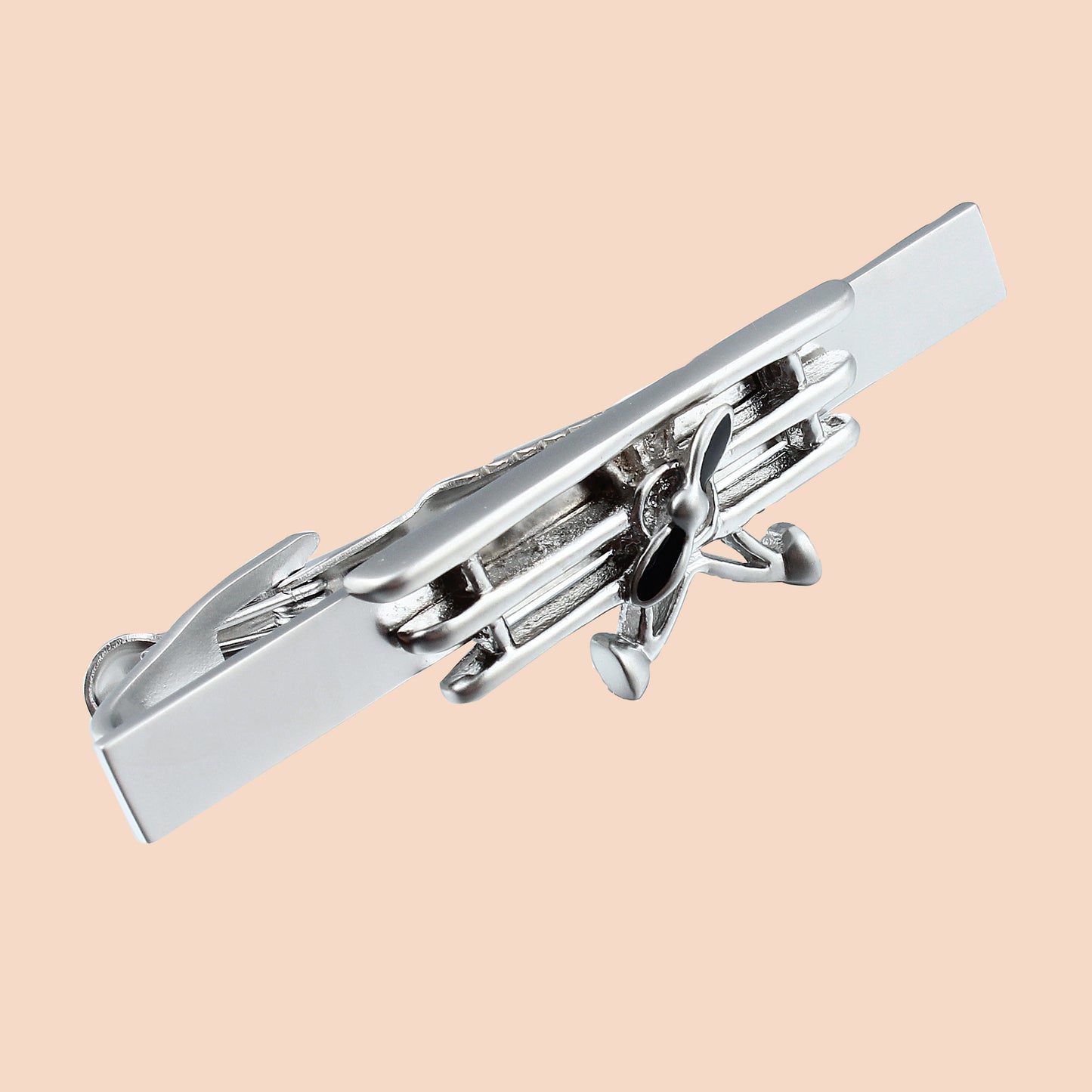 HAWSON 2.2 Inch Silver Color Airplane Tie Bar Clip for Men