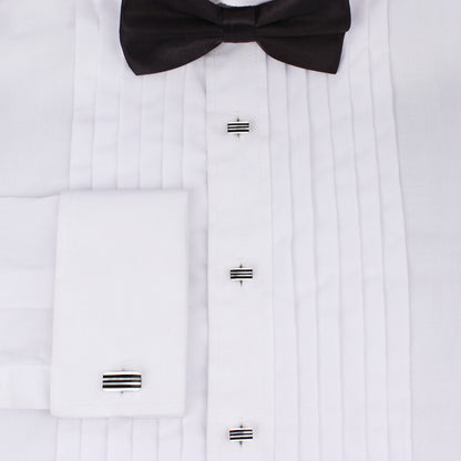 HAWSON  Stripe Silver Cufflinks and Studs Set for Men